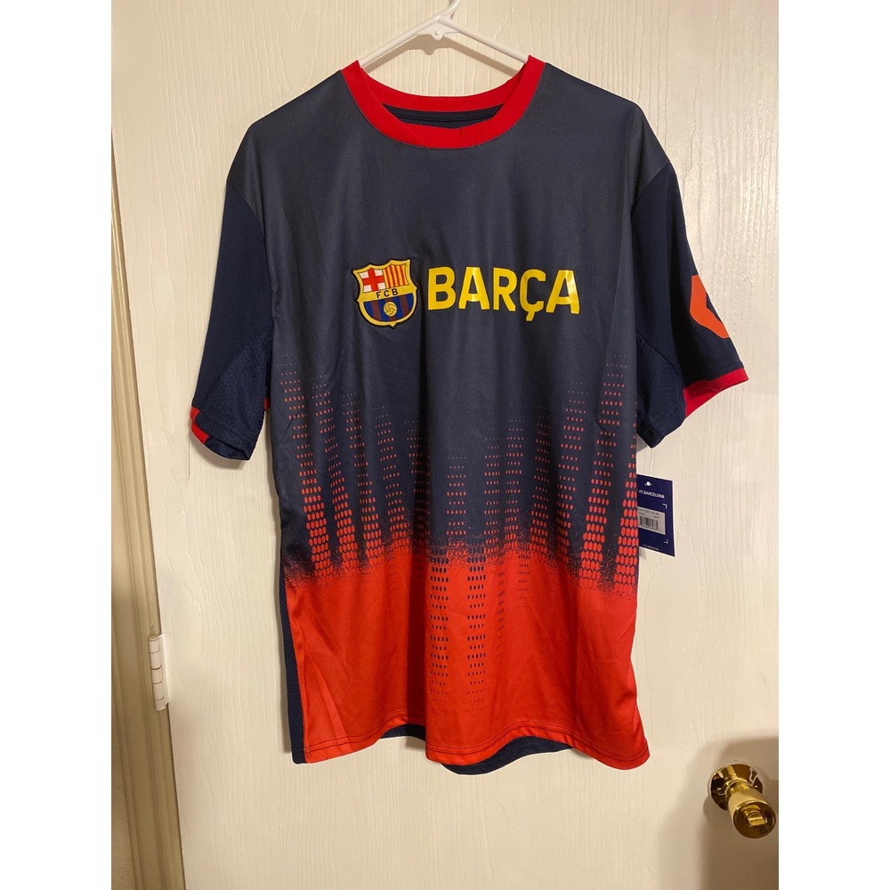 FC Barcelona Barca Soccer Jersey Icon Sports Navy Red Gradient Mens L NWT
0624